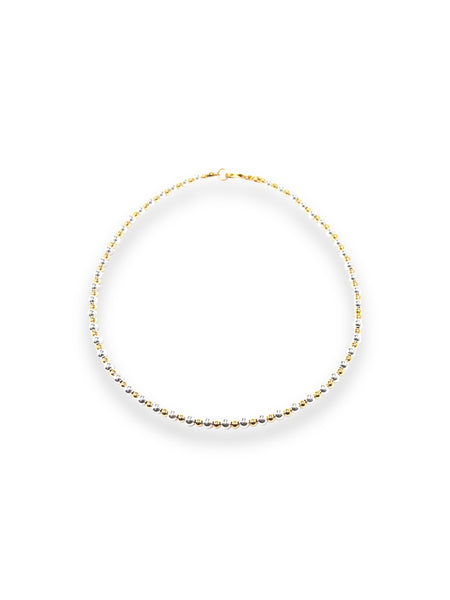 925 Silver 4mm Ball with 18k Gold Filled Ball Necklace