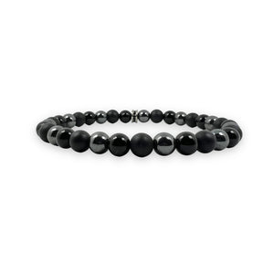 Onyx Matte, Polished and Hematite 6mm Stones Bracelet