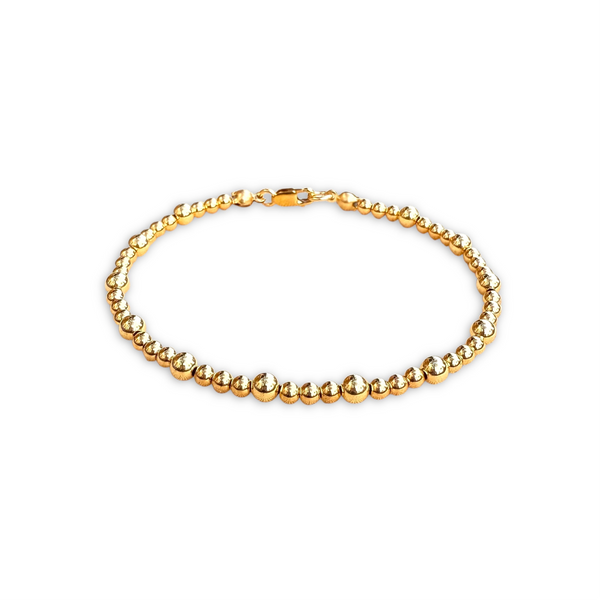 18k Gold 3-4mm Clasp Bracelet