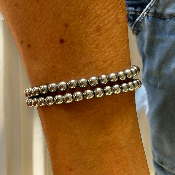 Stack of Two 4mm Hematite Stones Bracelet