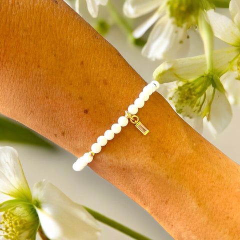 Drop Zirconia White Quartz 4mm Stone Bracelet