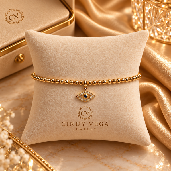 18k Gold 3mm 🧿 Clasp Bracelet