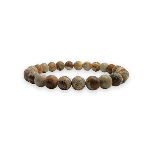 Ocean Palm Jasper 8mm Stone Bracelet