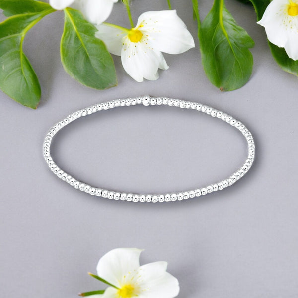 Sterling Silver 2mm Bead Bracelet