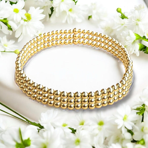 18k Gold 2.5mm Bracelet Stack 3