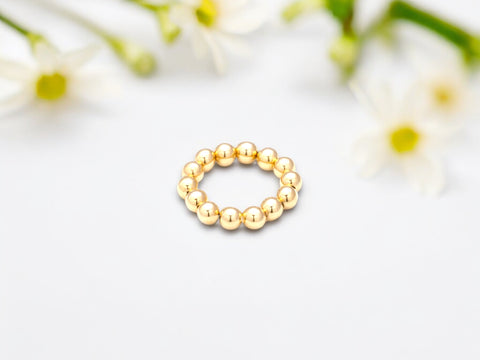 18k Gold Filled 5mm Beads Ring